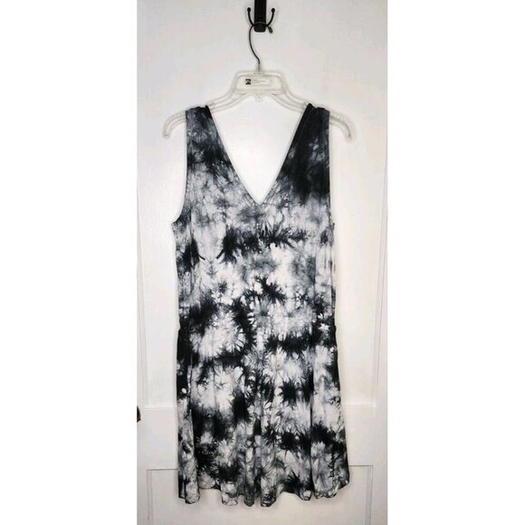 Sweaty Betty Dress Take It Easy Tie Dye Black Grey Knee Length Relaxed Medium - Picture 2 of 7